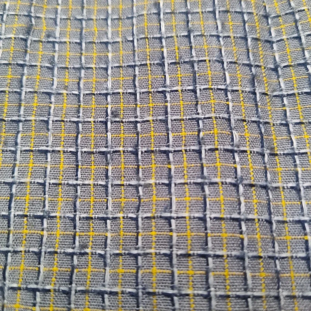 VTG PACO Jeans Co Men Medium Rayon Blend Gray Blue Check Button Shirt - Picture 12 of 13